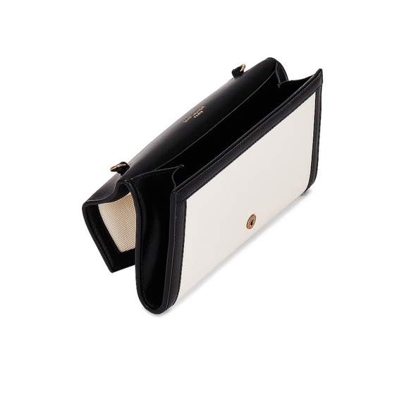 Saint Laurent YSL Uptown Blanc Natural & Noir Leather Wallet on a Chain NEW - Picture 7 of 10